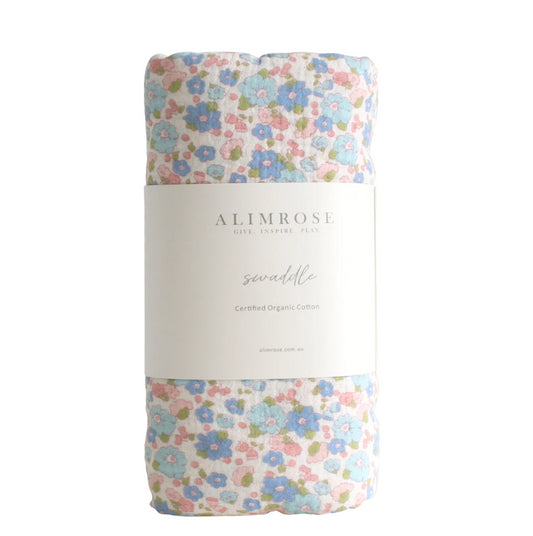 Alimrose Muslin Swaddle Liberty Blue