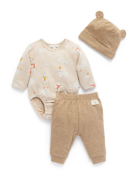 Purebaby - Frolicking Bears 3 Piece Set 0-3 Months