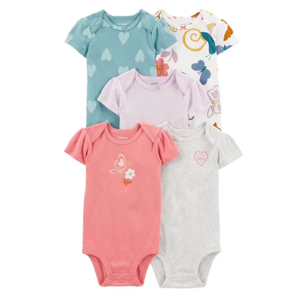 Carter's - 5-Pack Short-Sleeve Bodysuits - Baby Girl