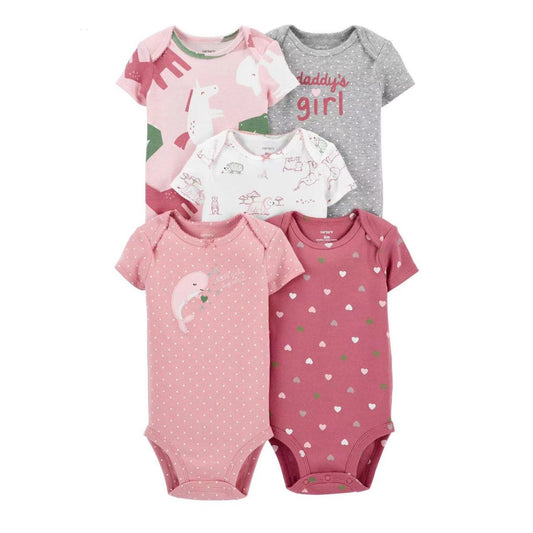 Carter's - 5-Pack Short-Sleeve Bodysuits - Baby Girl