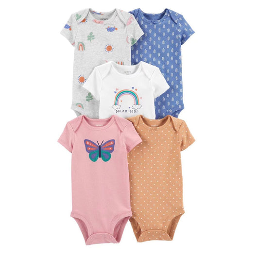 Carter's - 5-Pack Short-Sleeve Bodysuits - Baby Girl