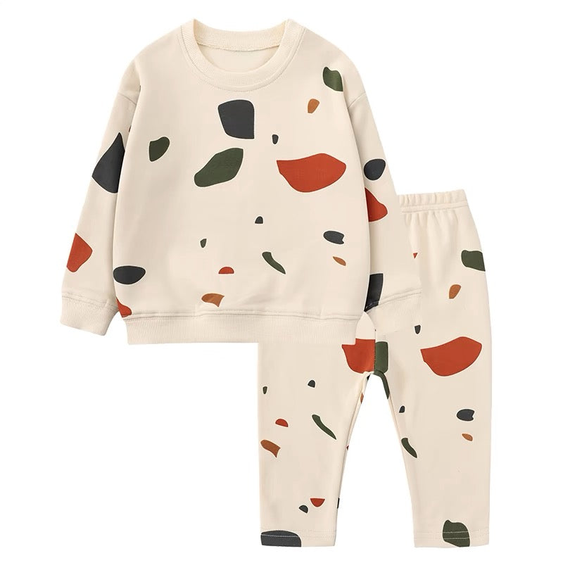 2pc 100% Cotton Terrazzo Sweatshirt and legging