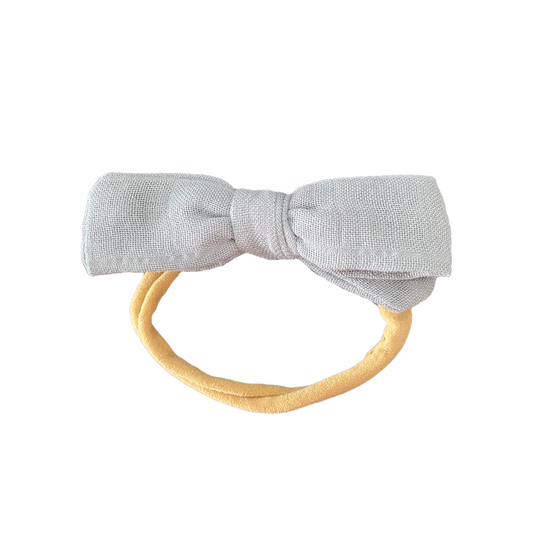 Organic Cotton Topknot Headband Mist Blue