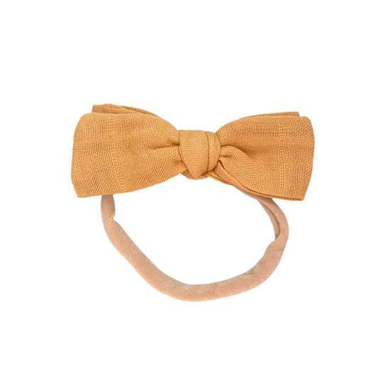 Organic Cotton Topknot Headband Ginger Yellow