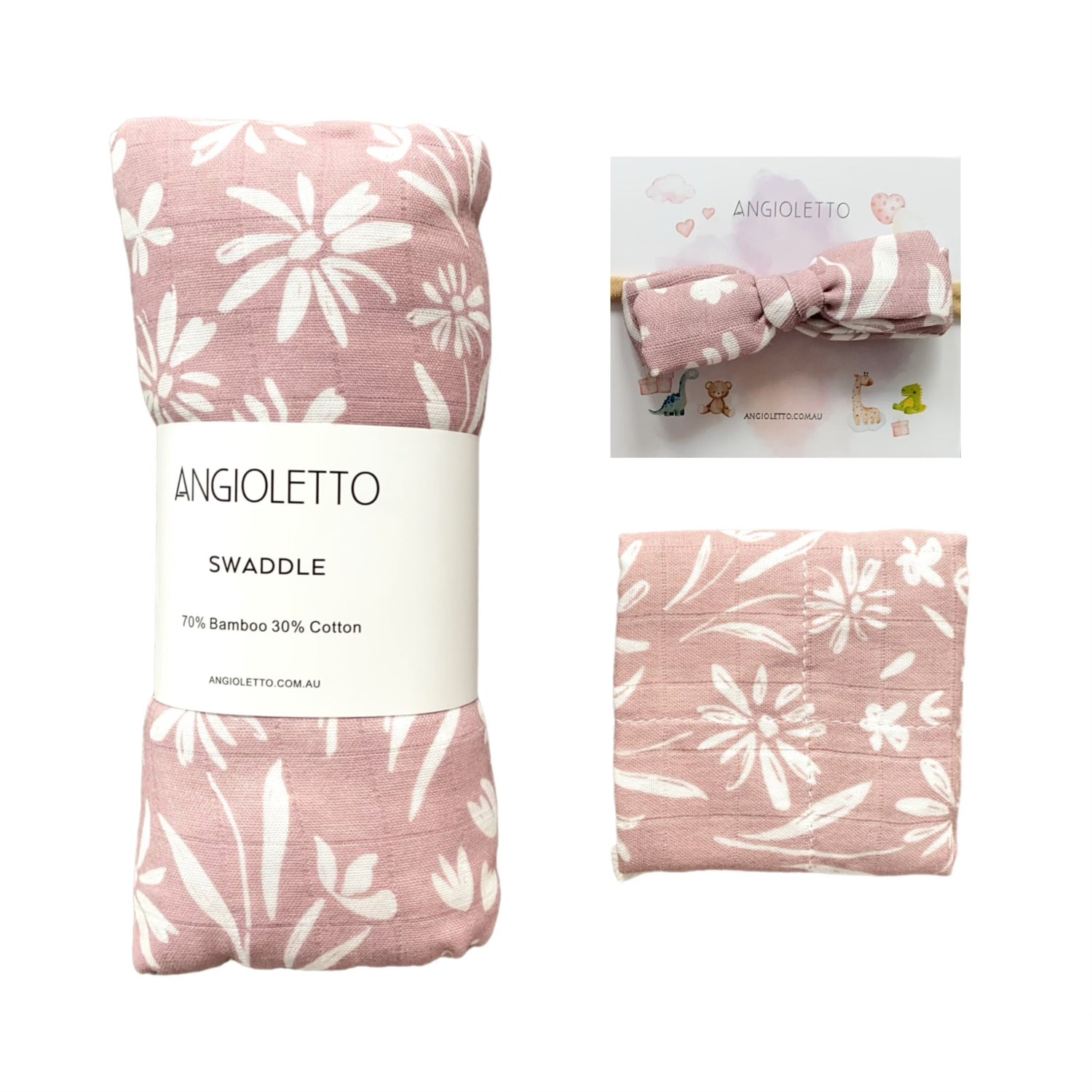 newborn hamper baby swaddle Blush Meadow