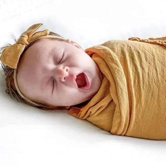 Angioletto Baby Swaddle 100% Organic Cotton Ginger Yellow