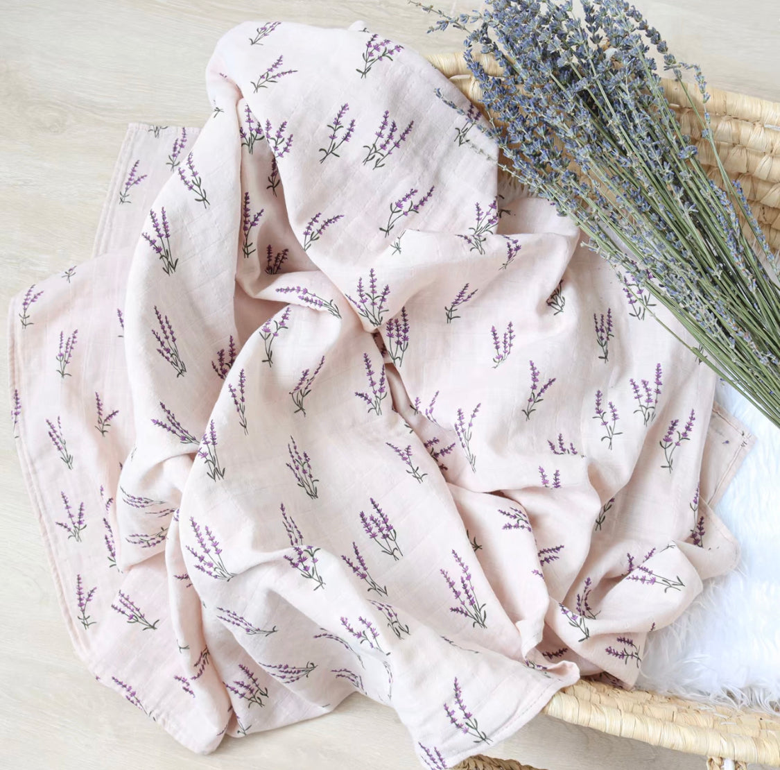 Angioletto Baby Swaddle 100% Organic Cotton Lavender